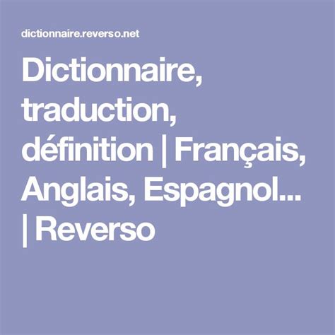 dictionnaire reverso francais espagnol